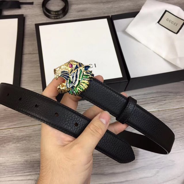 Gucci original grained calfskin belt 30mm 474345 black