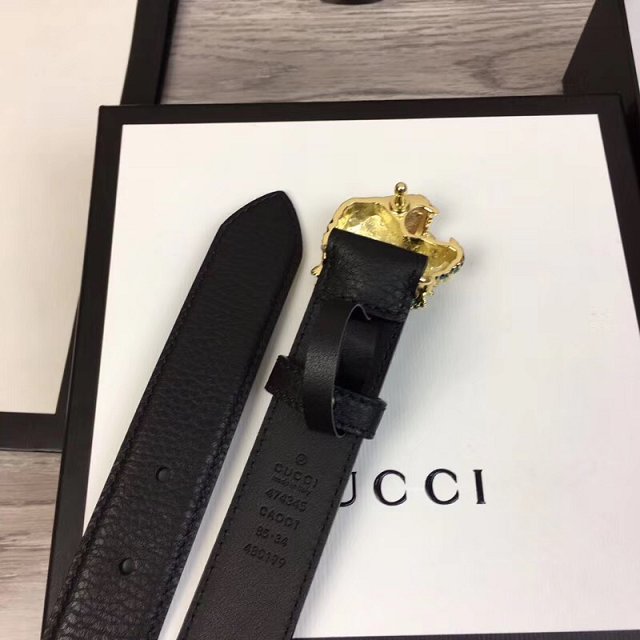 Gucci original grained calfskin belt 30mm 474345 black