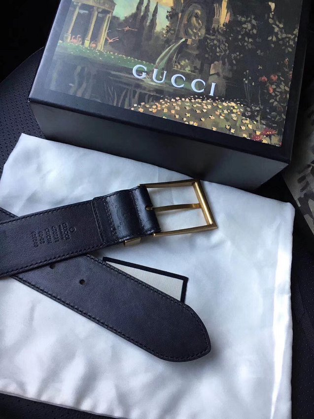 Gucci original signature calfskin belt 38mm 474311 black