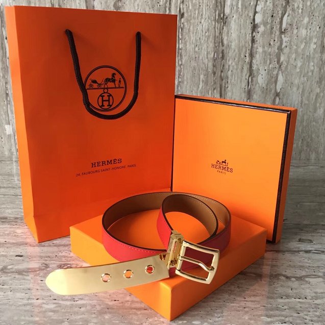 Hermes original calfskin belt 24mm H076313 red