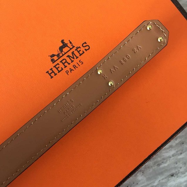 Hermes original epsom leather kelly belt 17mm H069853 blue