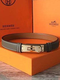 Hermes original epsom leather kelly belt 17mm H069853 grey