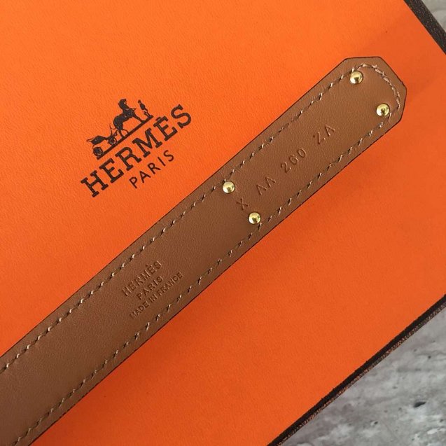 Hermes original epsom leather kelly belt 17mm H069853 pink