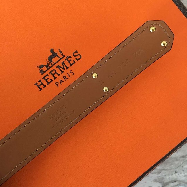 Hermes original epsom leather kelly belt 17mm H069853 brown