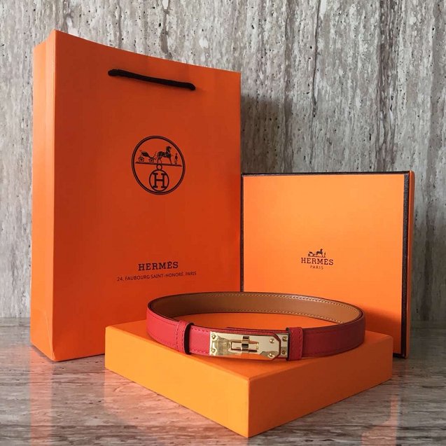 Hermes original epsom leather kelly belt 17mm H069853 red