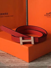 Hermes original epsom leather reversible belt 13mm H065556 red(rose gold)