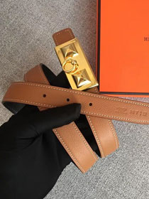 Hermes original epsom leather rivale belt 24mm H076306 coffee