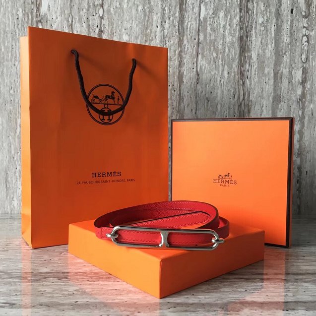 Hermes original epsom leather roulis belt 13mm H065587 red