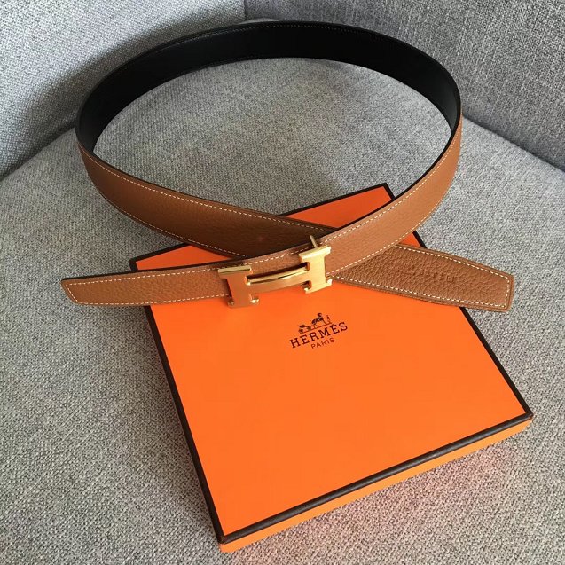 Hermes original togo leather belt 32mm H029938 coffee