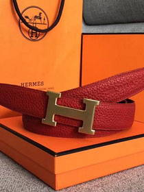 Hermes original togo leather belt 32mm H029938 red