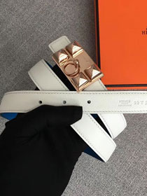 Hermes orignal epsom leather collier de chien belt 24mm H075378 white