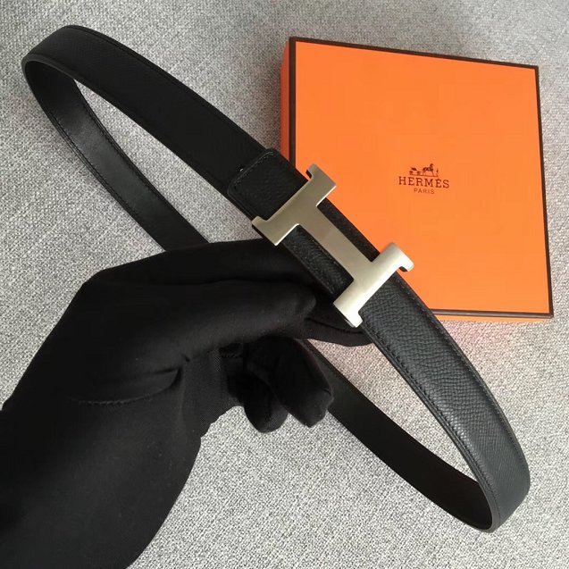 Hermes original epsom leather constance belt 24mm H075396 black