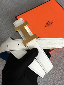Hermes original epsom leather constance belt 24mm H075396 white