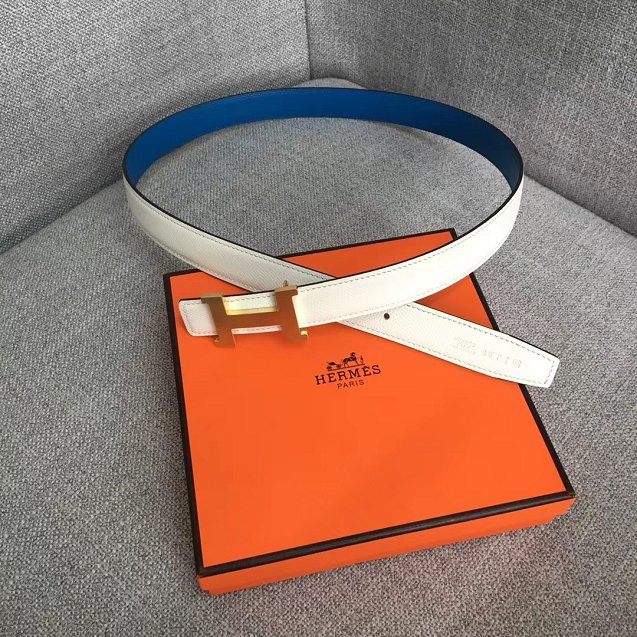 Hermes original epsom leather constance belt 24mm H075396 white