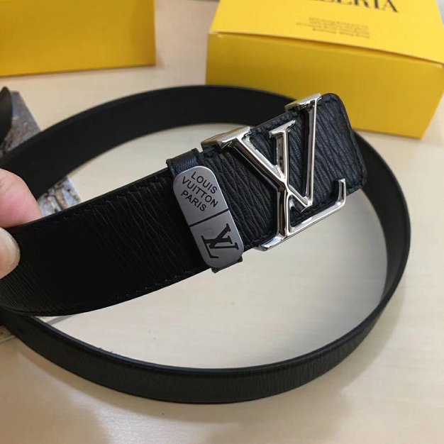 Louis vuitton original calfskin city 35mm belt M0029Q black