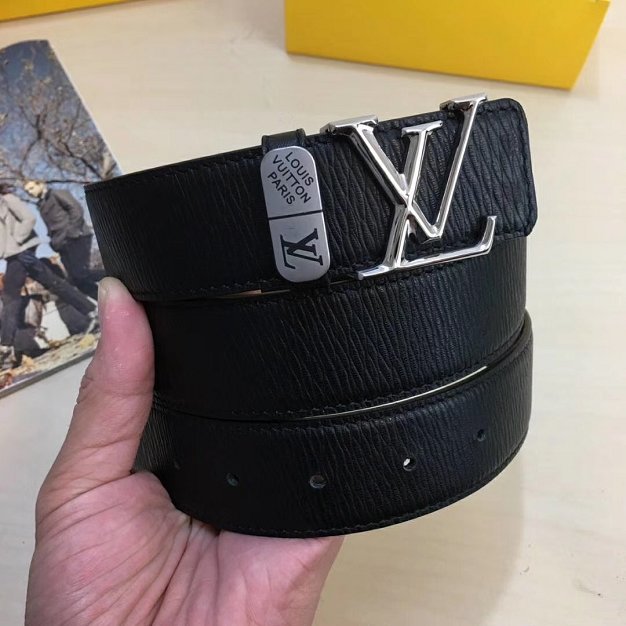 Louis vuitton original calfskin city 35mm belt M0029Q black