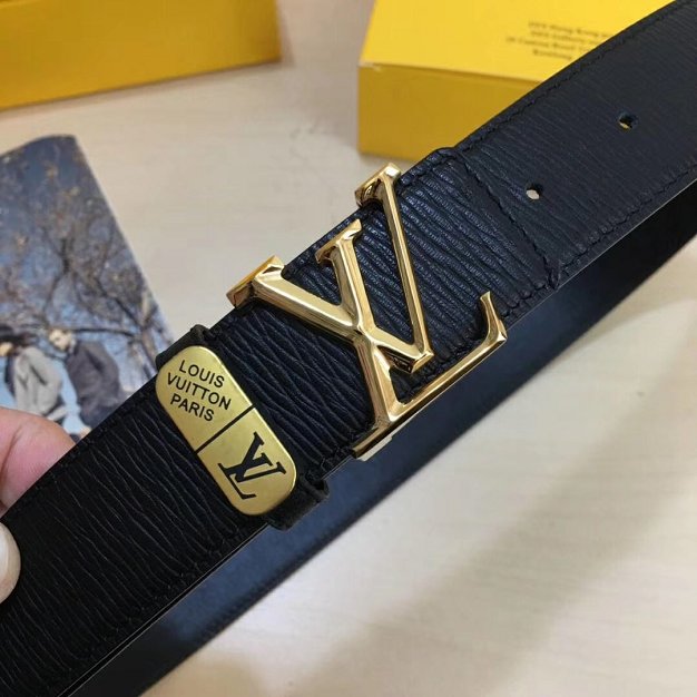 Louis vuitton original calfskin city 35mm belt M0029Q black