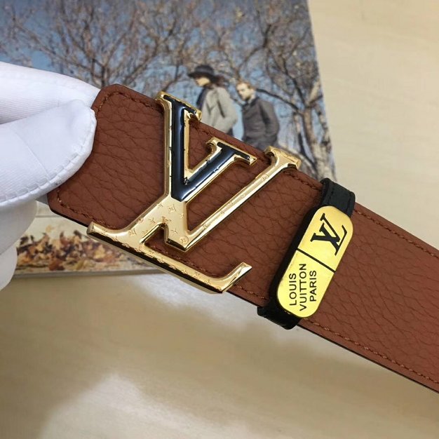 Louis vuitton original calfskin initiales 40mm belt M9887U coffee