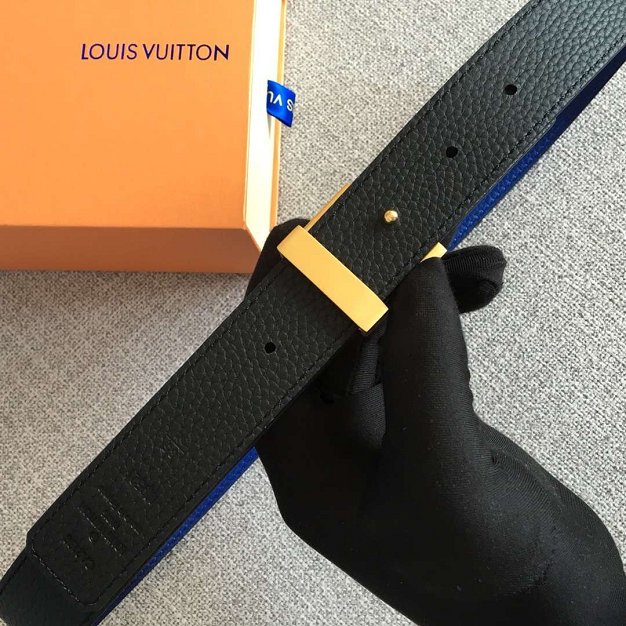 Louis vuitton original calfskin initiales belt 30mm M9521U blue