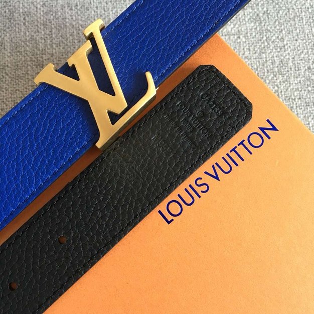 Louis vuitton original calfskin initiales belt 30mm M9521U blue