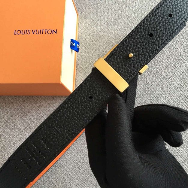 Louis vuitton original calfskin initiales belt 30mm M9521U orange