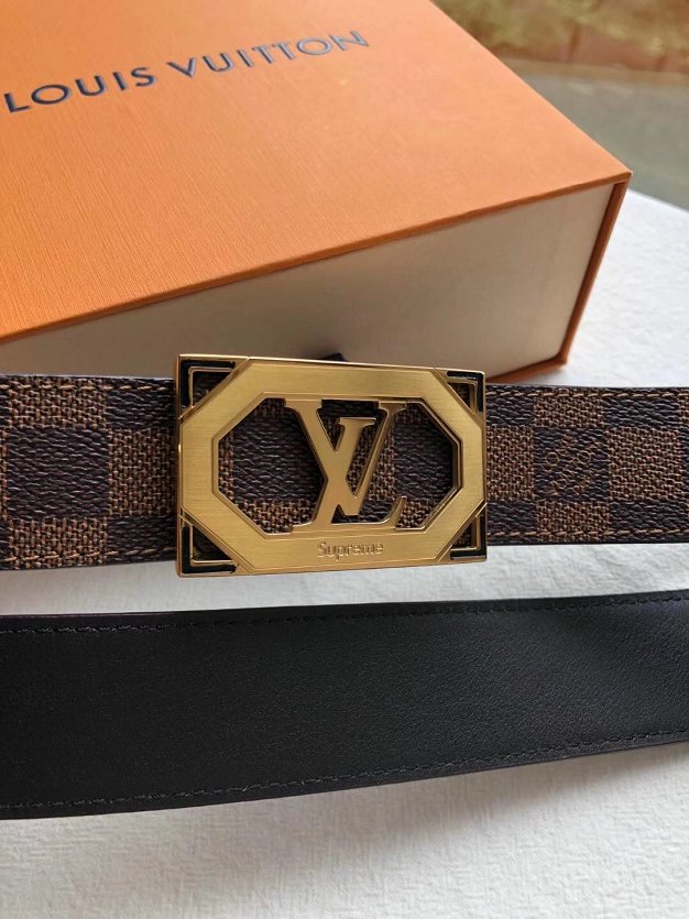 Louis vuitton original damier ebene 35mm belt M9166