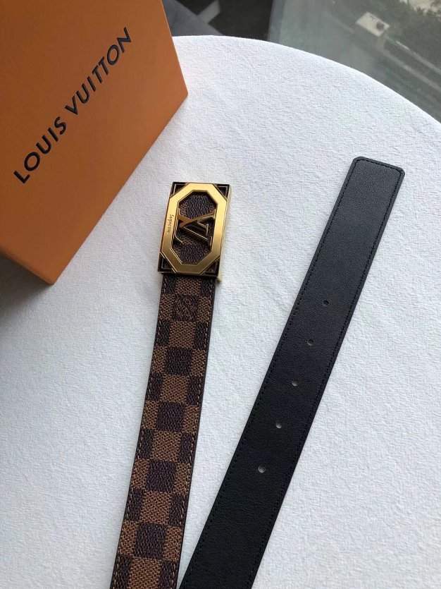 Louis vuitton original damier ebene 35mm belt M9166