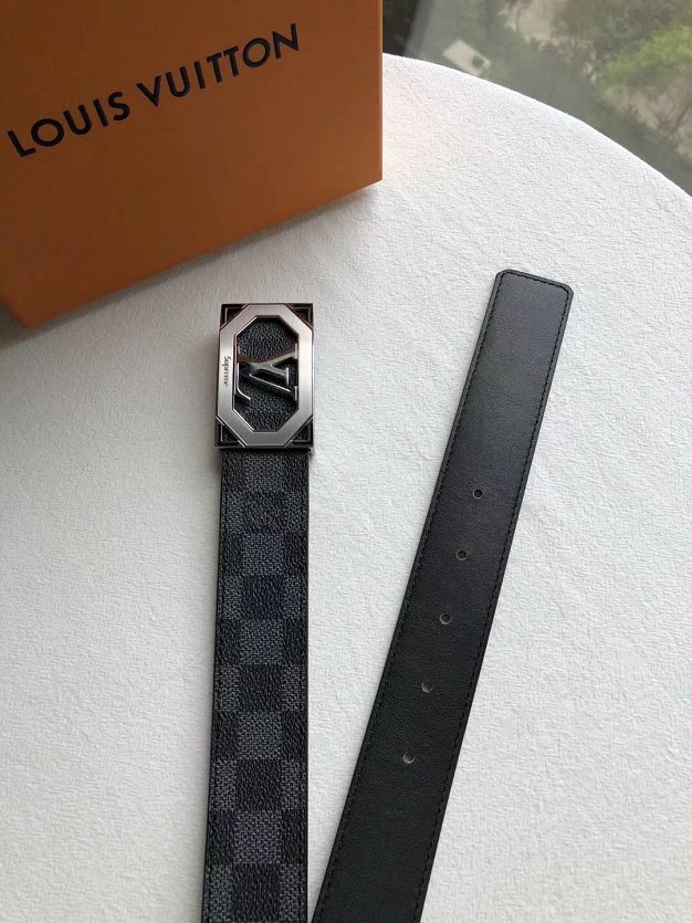 Louis vuitton original damier graphite 35mm belt M9216 