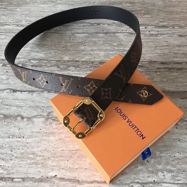 Louis vuitton original monogram canvas malletier belt 25mm M9944U