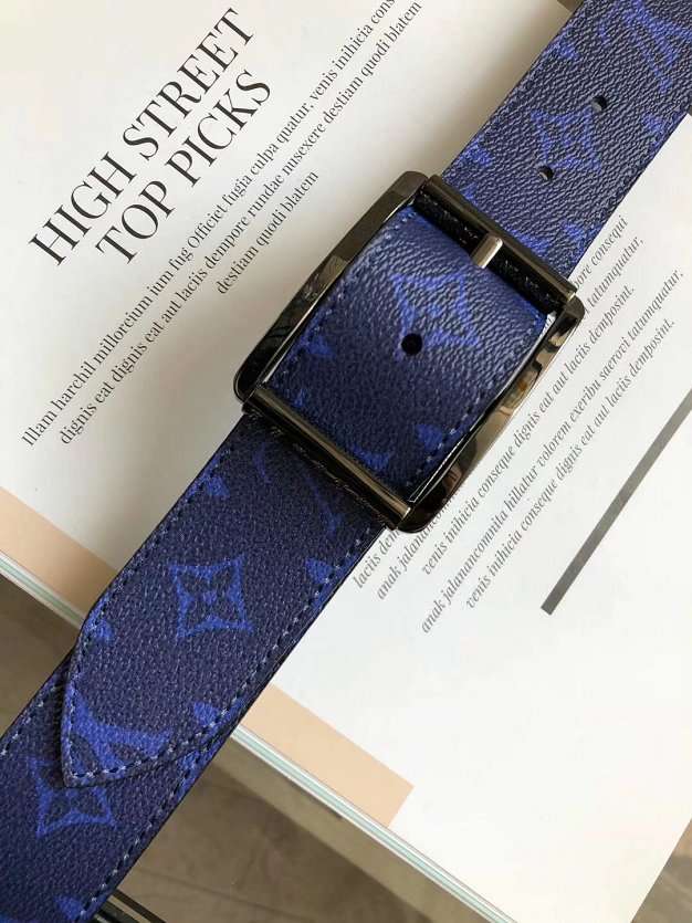 Louis vuitton original monogram reverso reversible 40mm belt M0040Q blue