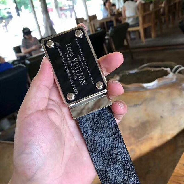 Louis vuitton damier graphite inventeur buckle 40mm belt M9234Q