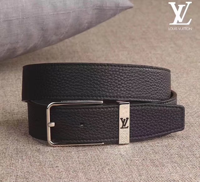 Louis vuitton original calfskin pont neuf 35mm belt M6065T black