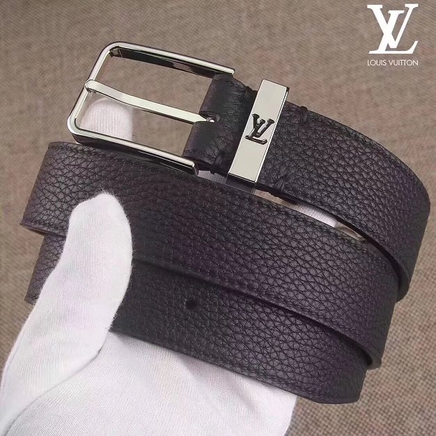 Louis vuitton original calfskin pont neuf 35mm belt M6065T black