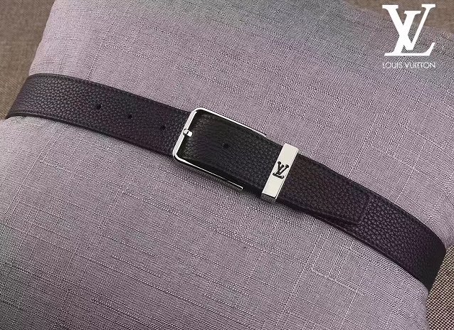 Louis vuitton original calfskin pont neuf 35mm belt M6065T black