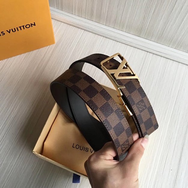 Louis vuitton original damier ebene 35mm belt M0028