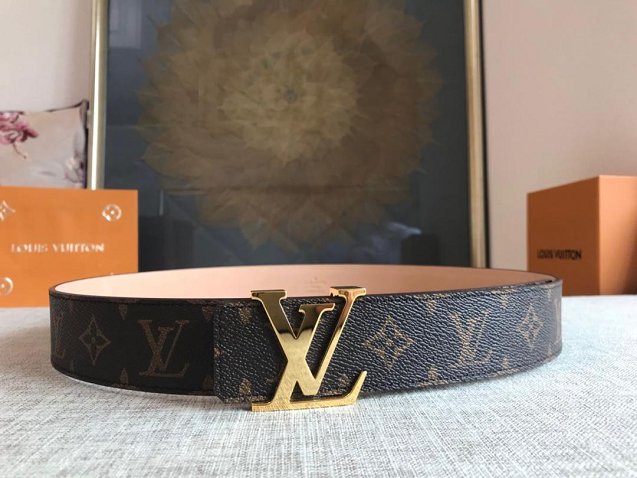 Louis vuitton original monogram canvas initials 40mm belt M9608S