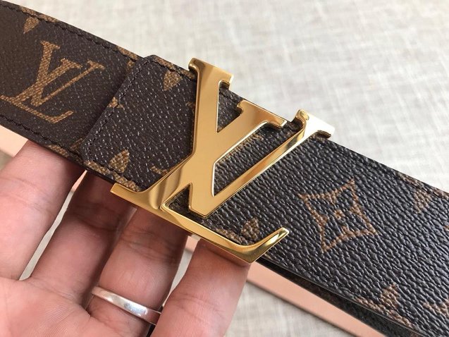 Louis vuitton original monogram canvas initials 40mm belt M9608S