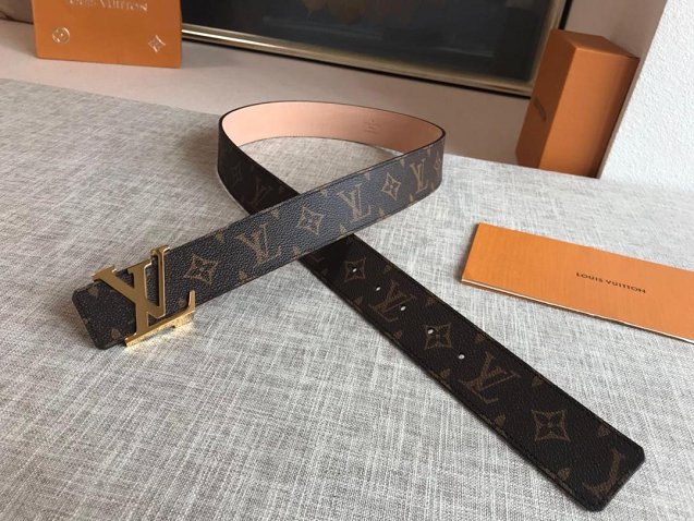 Louis vuitton original monogram canvas initials 40mm belt M9608S