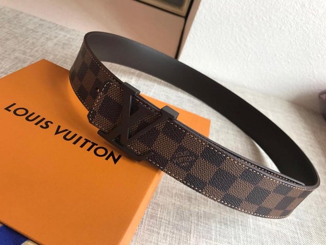 Louis vuitton original damier ebene initials 40mm belt m9606