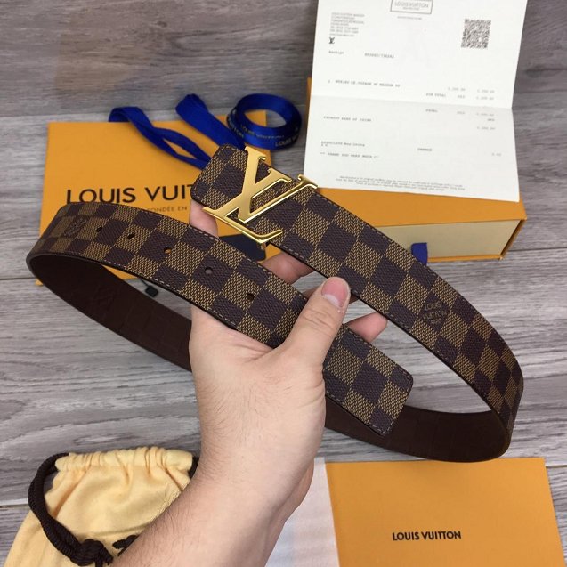 Louis vuitton original damier ebene reversible 40mm belt M9821 