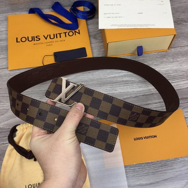 Louis vuitton original damier ebene reversible 40mm belt M9821 