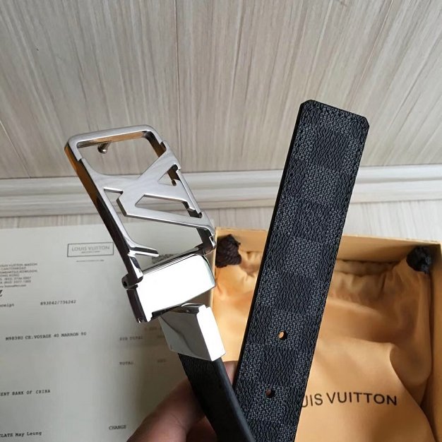 Louis vuitton original damier graphite 35mm belt M0028