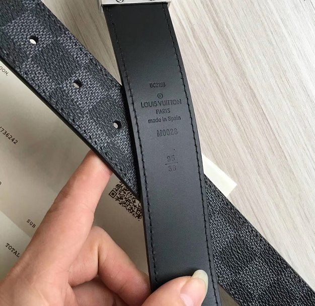 Louis vuitton original damier graphite 35mm belt M0028