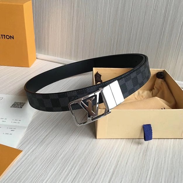 Louis vuitton original damier graphite 35mm belt M0028