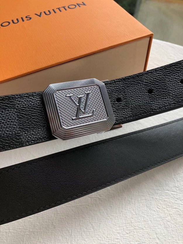 Louis vuitton original damier graphite 35mm belt M9216