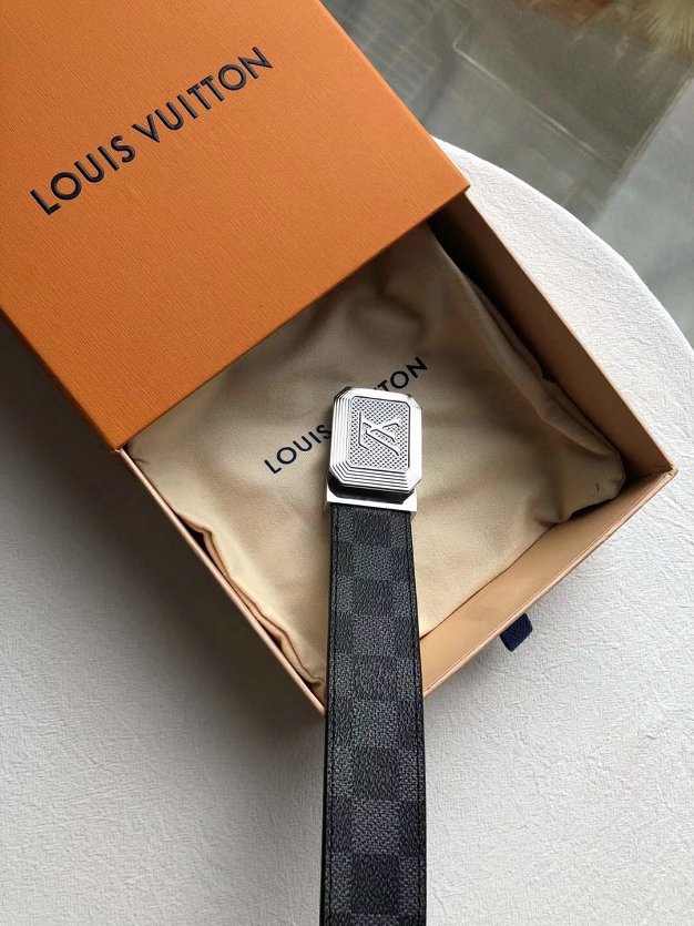 Louis vuitton original damier graphite 35mm belt M9216