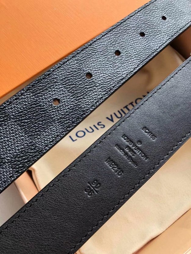 Louis vuitton original damier graphite 35mm belt M9216