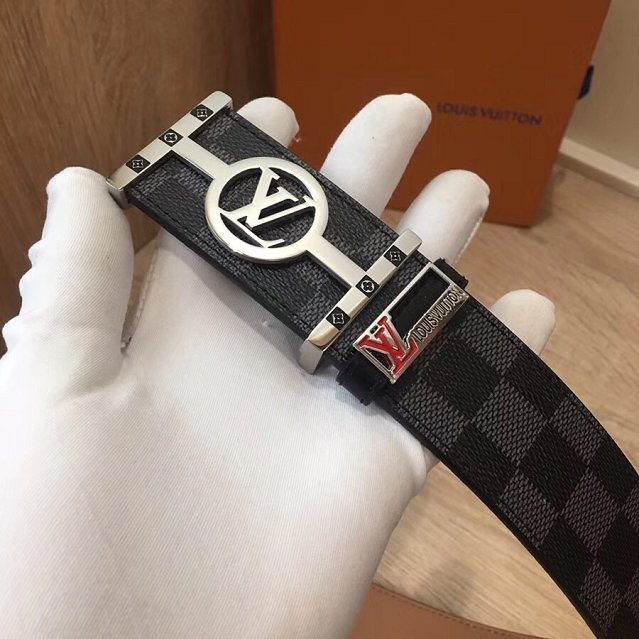 Louis vuitton original damier graphite 38mm belt M9876