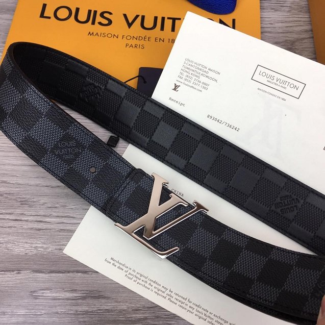 Louis vuitton original damier graphite reversible 40mm belt M9822 