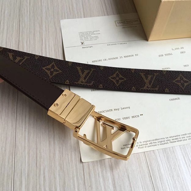 Louis vuitton original monogram 35mm belt M9839U 